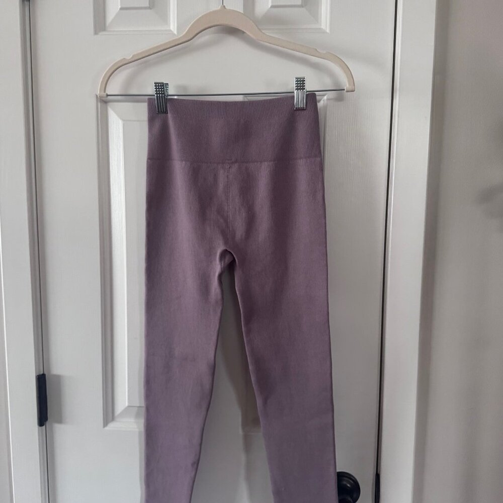 New Everlane The Seamless Rib Knit Dusty Lavender Leggings Size XS/S